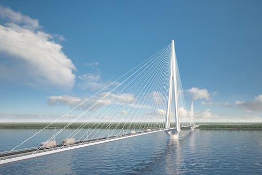 Мостовой переход через р.Лена в районе Якутска
